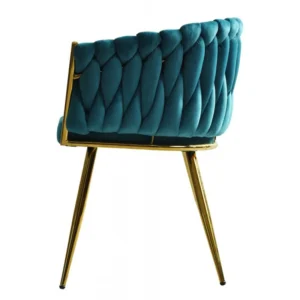 mobiliario-contract-sillon king metal dorado tapizado velvet turquesa 1